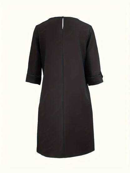 Elegant Evening Dress for Women with Round Neck Formal Wedding Guest Layered Style