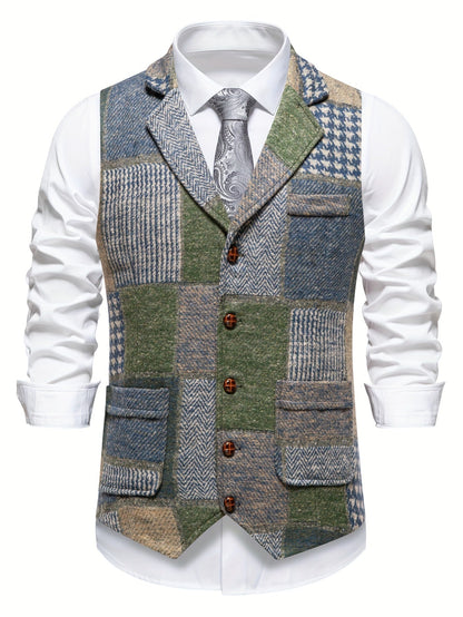 Classic Patchwork Vest for Men