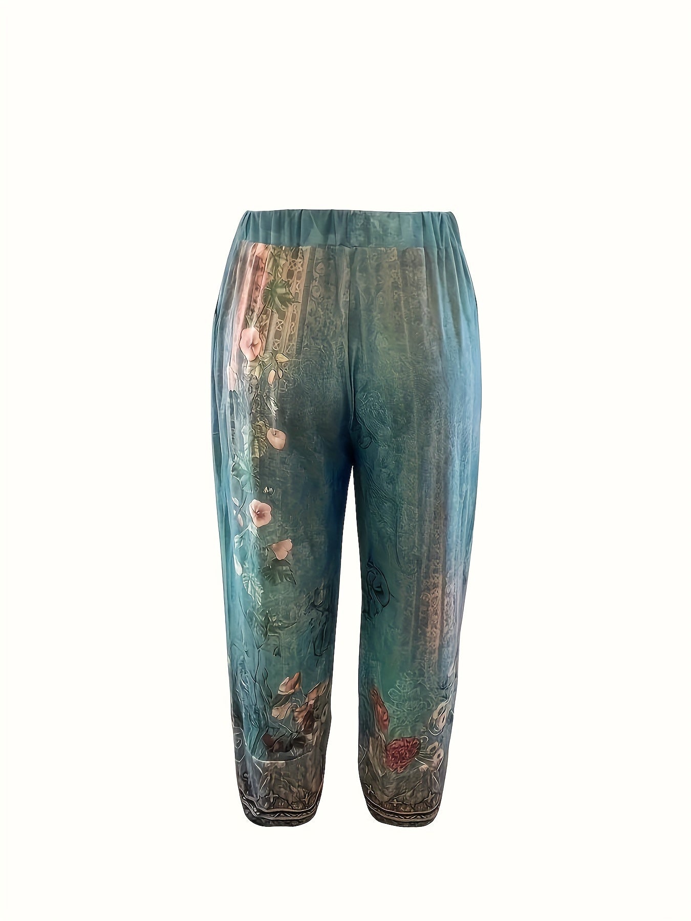 Comfortable Pants for Women with Cropped Elastic Waist