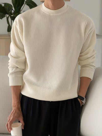 Classic Ribbed Shirt for Men with Long Sleeve