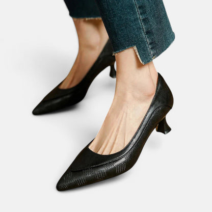 Comfortable Heels for Women with Kitten Heel Cushioned Breathable Style