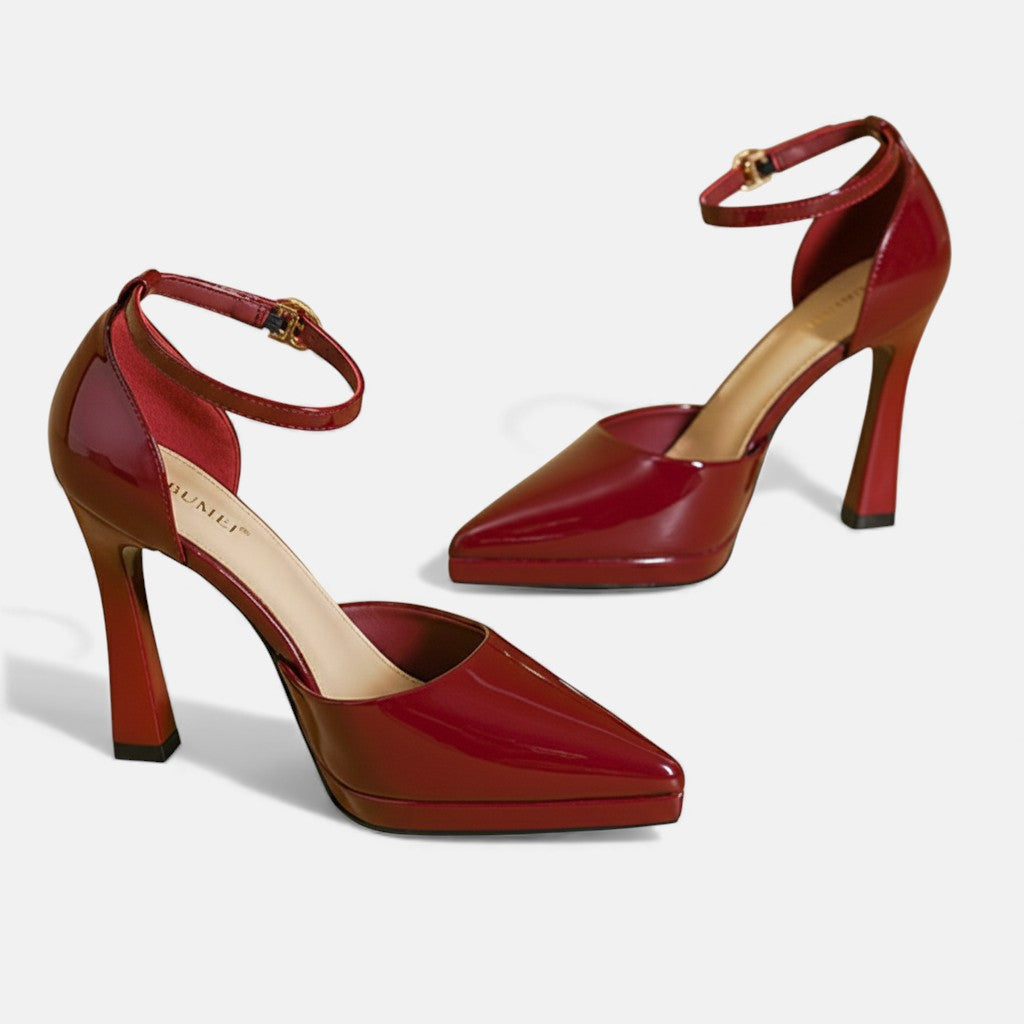 Comfortable Heels for Women with Ankle Strap Block Heel Style