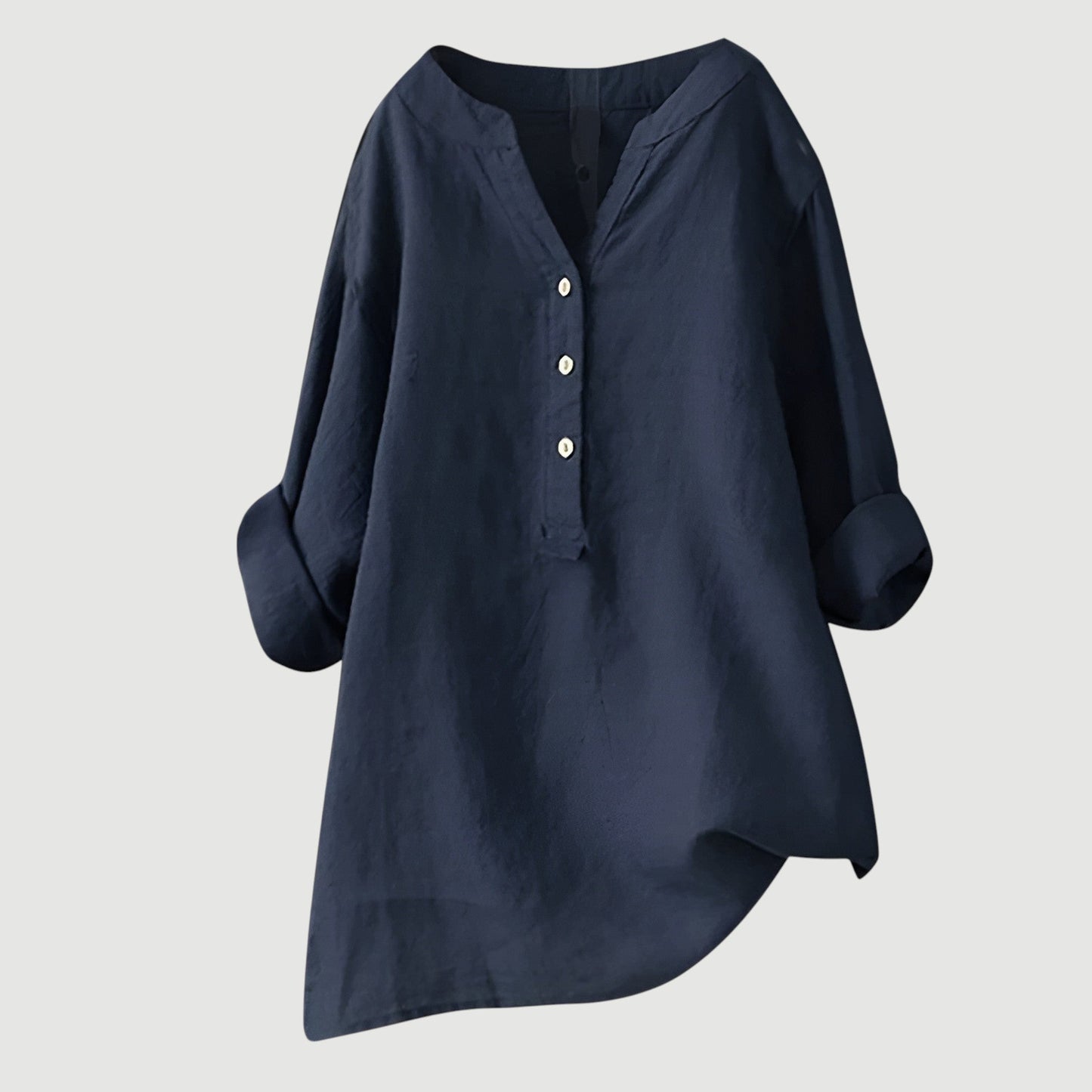 Effortless Blouse for Women with V Neck Button Down