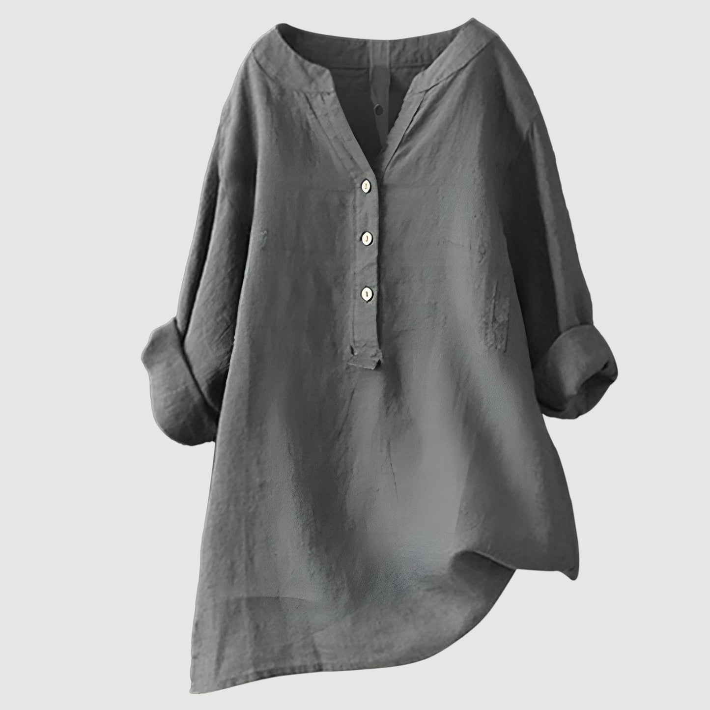 Effortless Blouse for Women with V Neck Button Down