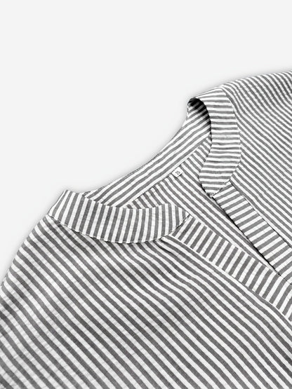 Comfortable Striped Beach Cover Up for Women with V Neck