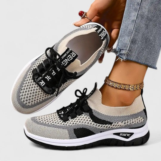 Comfortable Orthopedic Sneakers for Women with Mesh Upper Lace Up Platform Sole Walking Casual Style