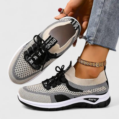 Comfortable Orthopedic Sneakers for Women with Mesh Upper Lace Up Platform Sole Walking Casual Style