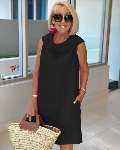 Effortless Dress for Women with Round Neck Sleeveless