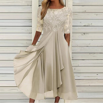 Elegant Flowy Evening Dress for Women Formal Wedding Guest Style