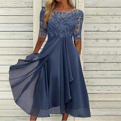 Elegant Flowy Evening Dress for Women Formal Wedding Guest Style