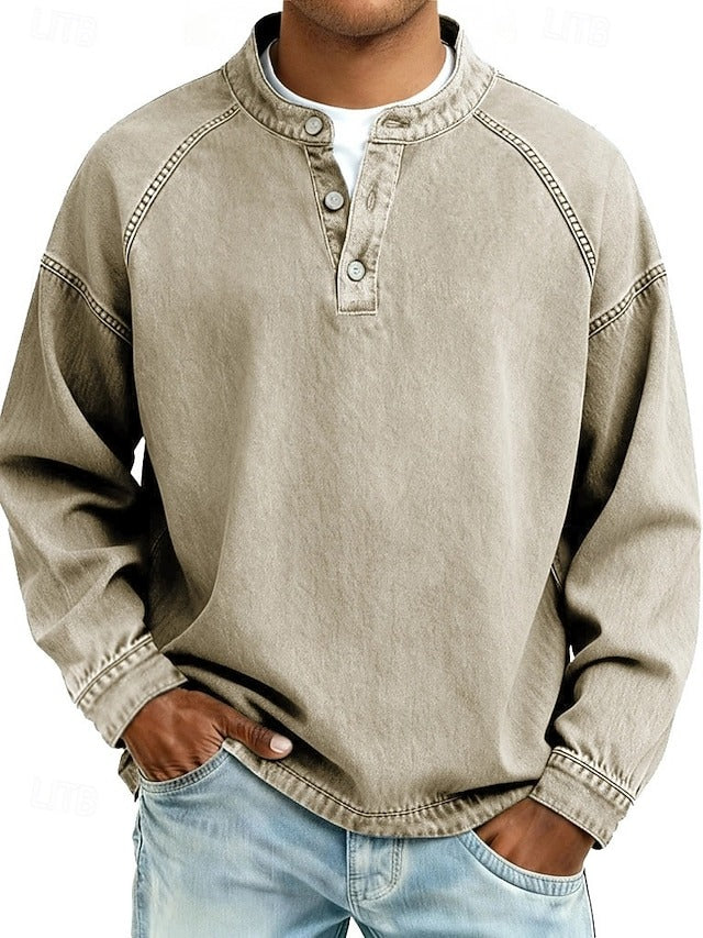 Stylish Shirt for Men with Long Sleeve Vintage