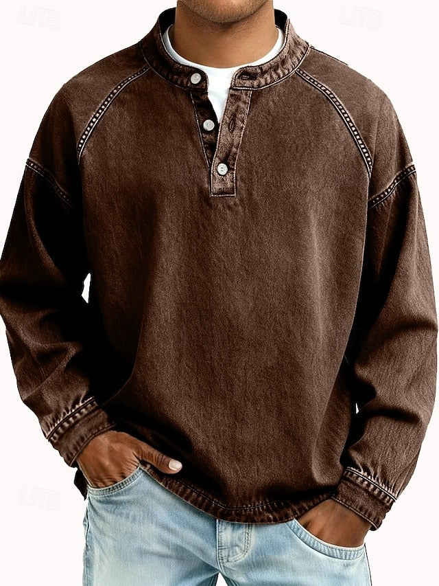 Stylish Shirt for Men with Long Sleeve Vintage