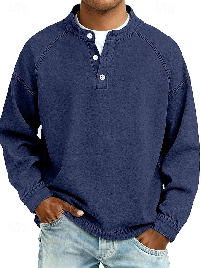 Stylish Shirt for Men with Long Sleeve Vintage