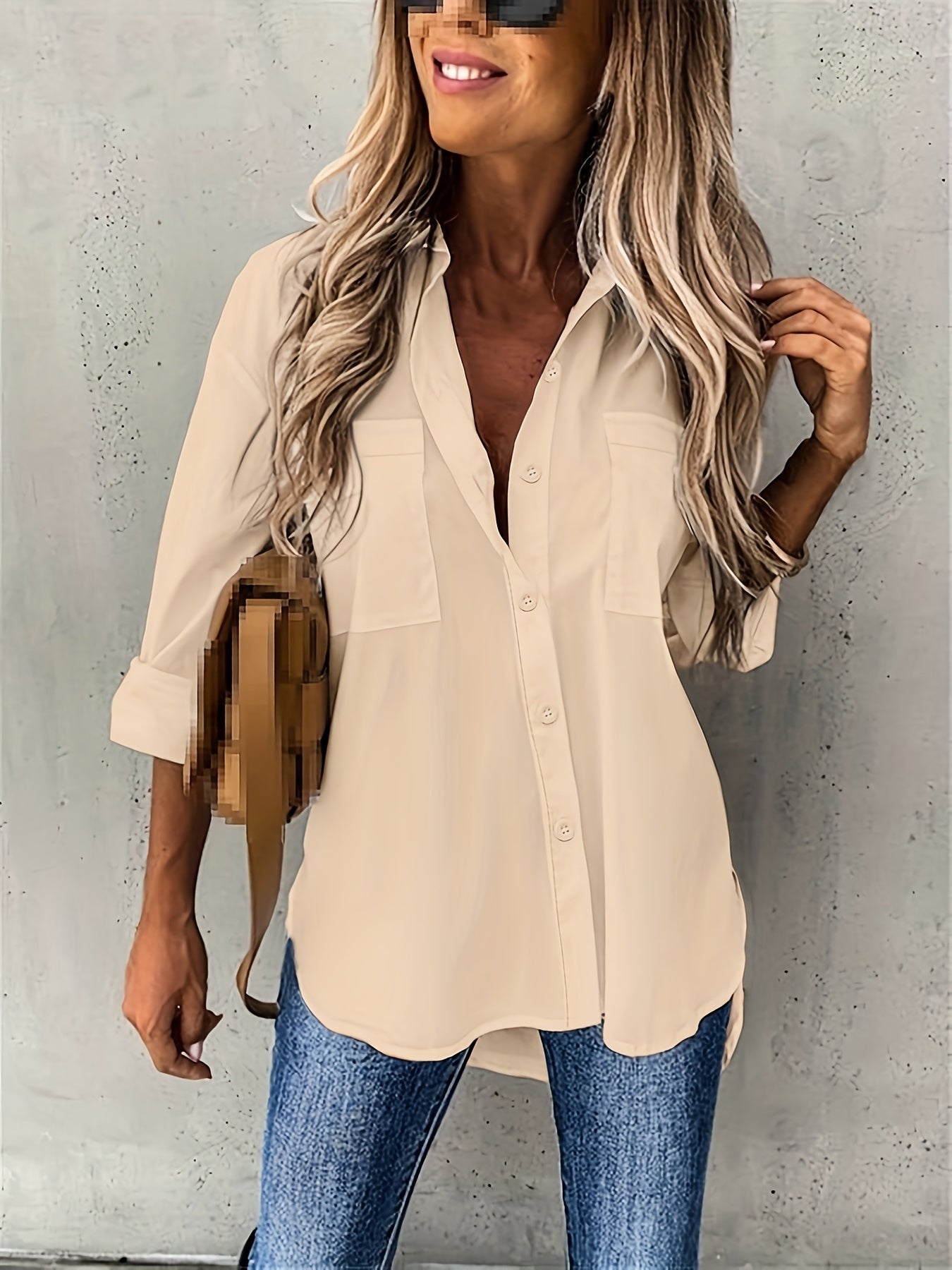 Effortless Blouse for Women with Button Up