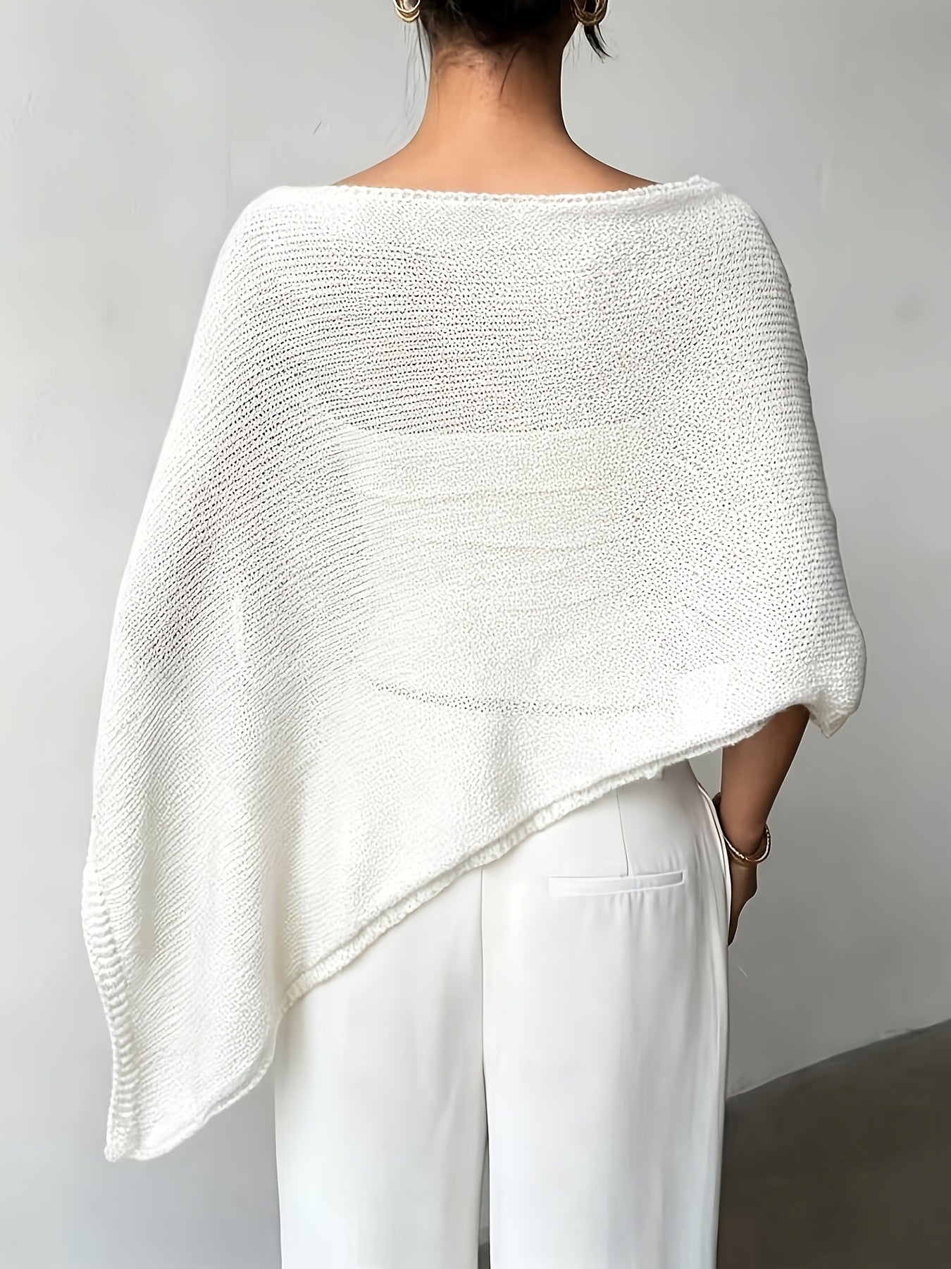 Effortless Poncho Shirts for Women with Asymmetric Hem Oversized Knit Style
