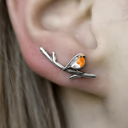 Elegant Silver Earrings for Women with Minimalist Bird Design