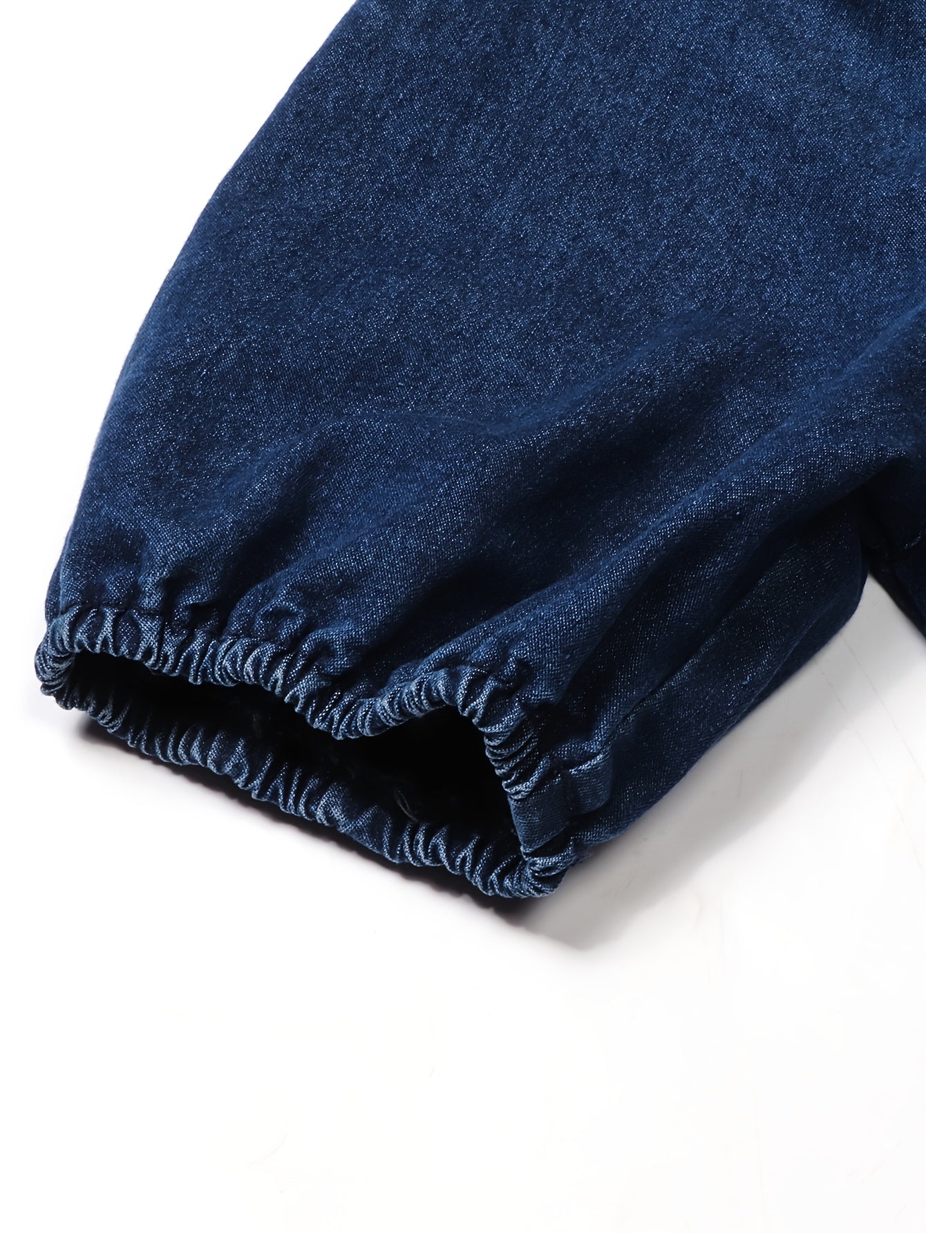Elegant Blue Denim Maxi Dress for Women with Collar Puff Sleeve Front Slit Style