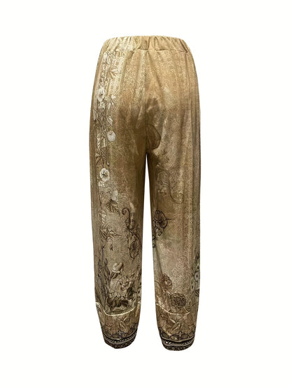 Comfortable Pants for Women with Cropped Elastic Waist