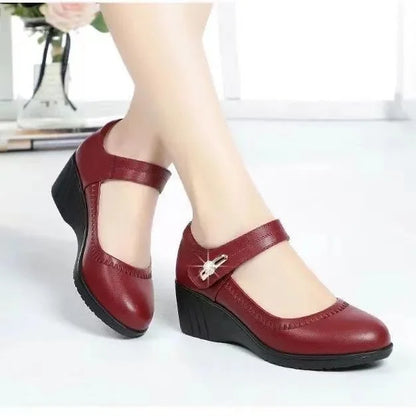 Comfortable Heels for Women with Cushioned Low Heel Breathable Style