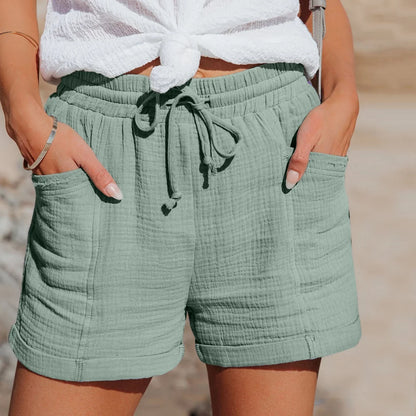Stylish Lace Shorts for Women with Drawstring Casual Style