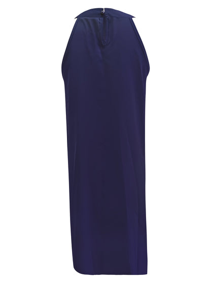 Elegant Evening Dress for Women with Round Neck Sleeveless Formal Wedding Guest Style