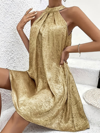 Elegant Mini Dress for Women with Halter Neck