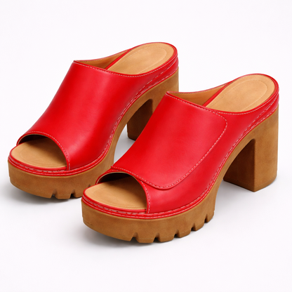 Comfortable Heels for Women with Platform Slip On Style