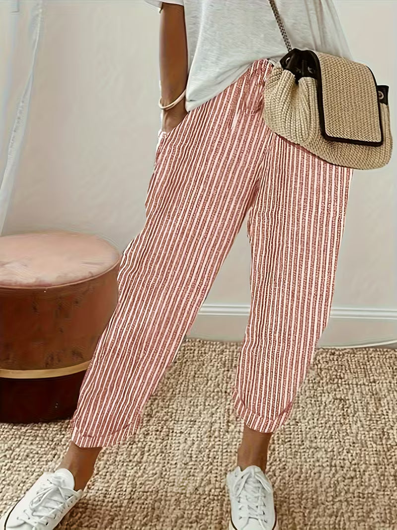 Effortless Striped Wide Leg Pants for Women