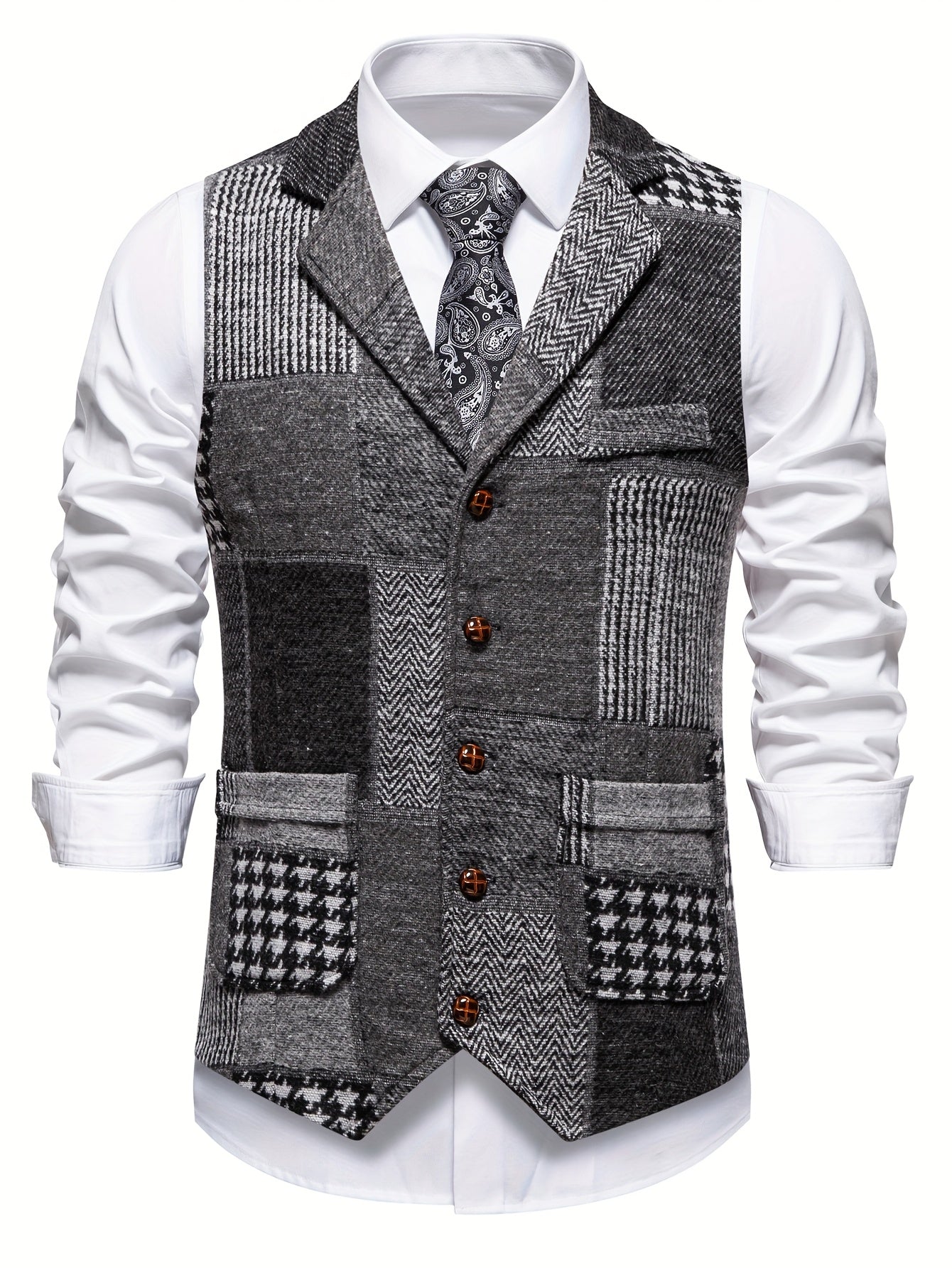Classic Patchwork Vest for Men