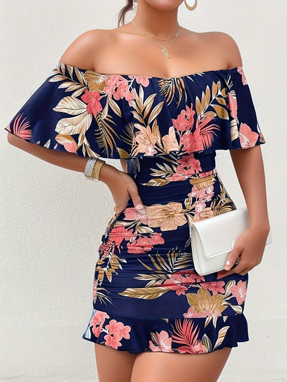 Elegant Mini Dress for Women with Off Shoulder