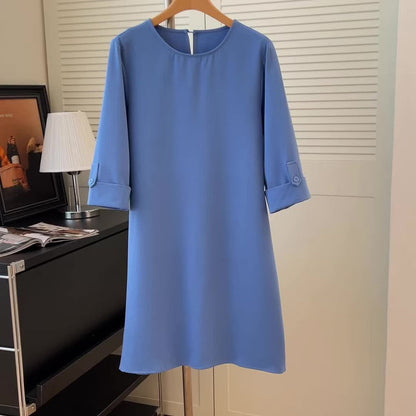 Elegant Evening Dress for Women with Round Neck Formal Wedding Guest Layered Style