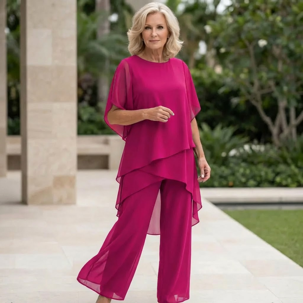Stylish Two Piece Set for Women with Draped Casual Style