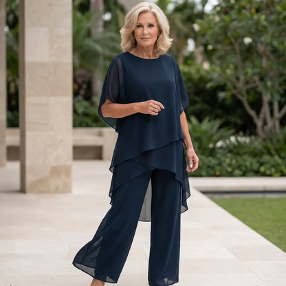 Stylish Two Piece Set for Women with Draped Casual Style