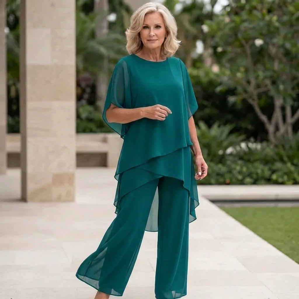 Stylish Two Piece Set for Women with Draped Casual Style