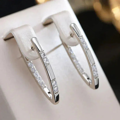 Elegant Earrings for Women with Zirconia Stones Design