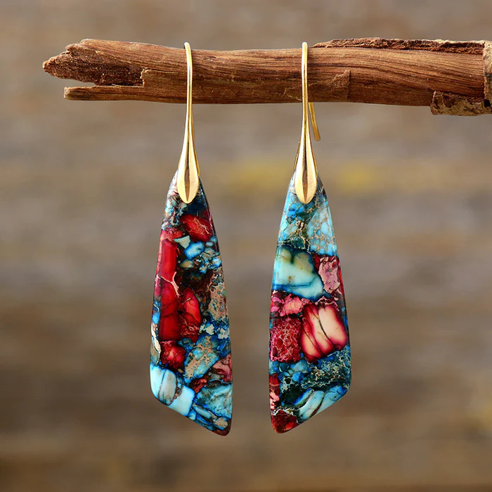 Elegant Earrings for Women with Multicolor Stone Design