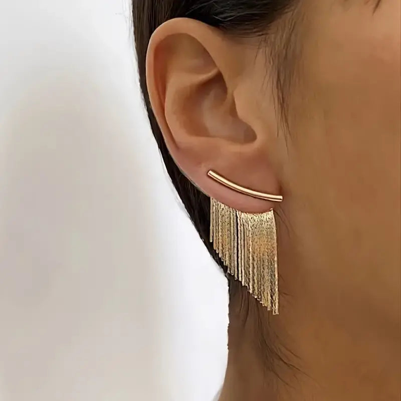 Elegant Earrings for Women with Gold Tone Design
