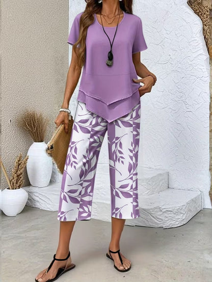 Comfortable Two Piece Set for Women with Layered