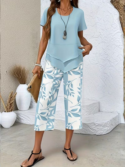 Comfortable Two Piece Set for Women with Layered