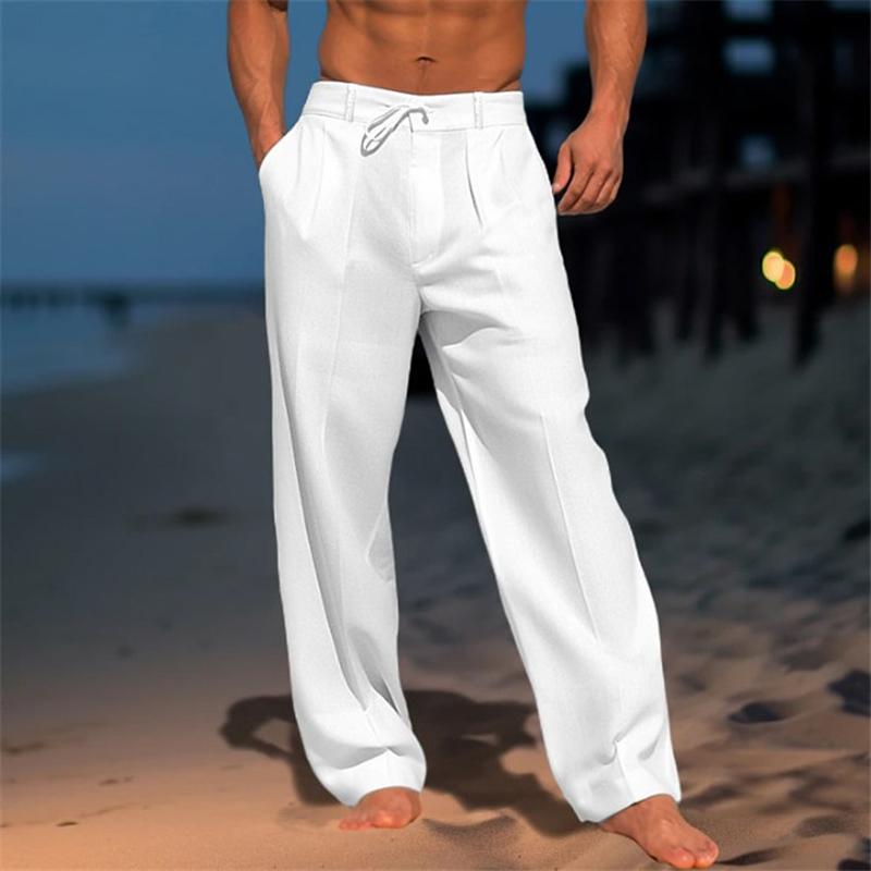 Stylish Wide Leg Pants for Men with Drawstring Casual Style