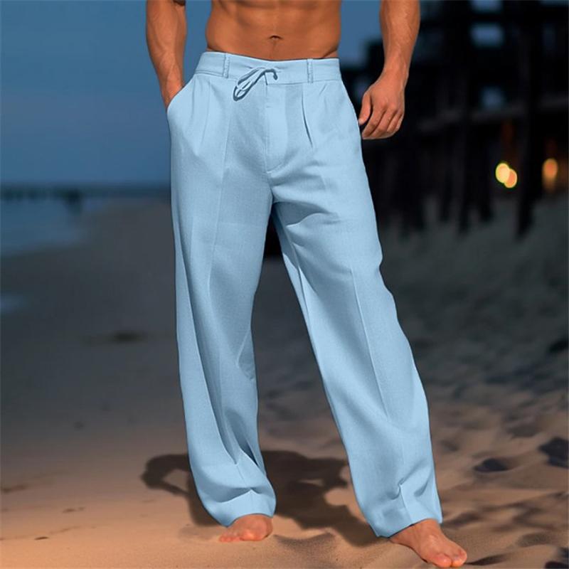 Stylish Wide Leg Pants for Men with Drawstring Casual Style