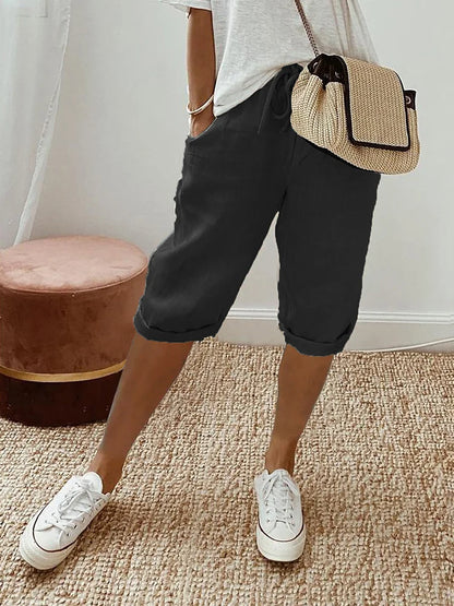 Comfortable Shorts for Women with Drawstring Elastic Waist