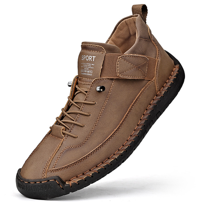 Comfortable Orthopedic Sneakers for Women with Lace Up Leather Velcro Strap Non Slip Walking Style
