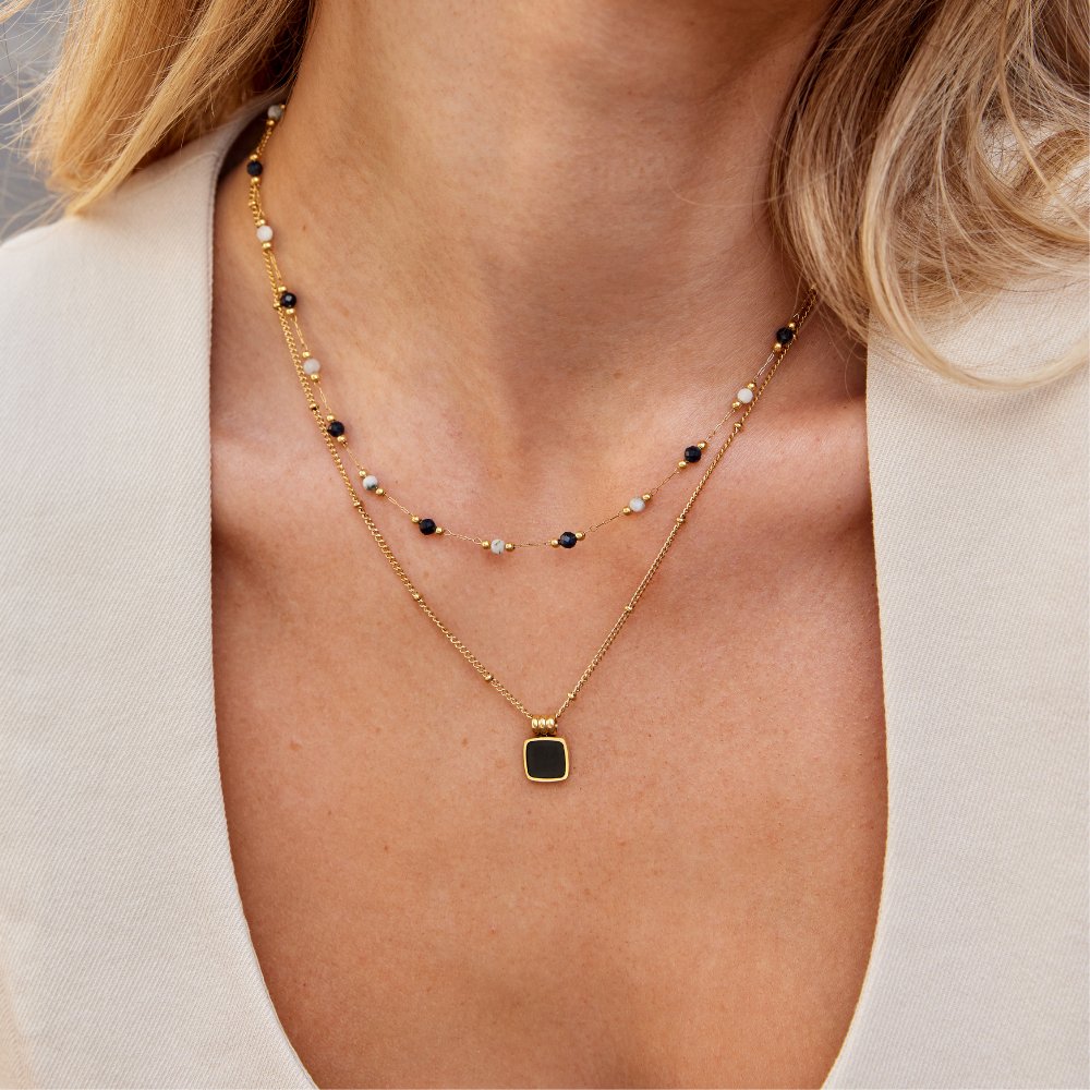 Elegant Necklace for Women with Layered Beaded Design