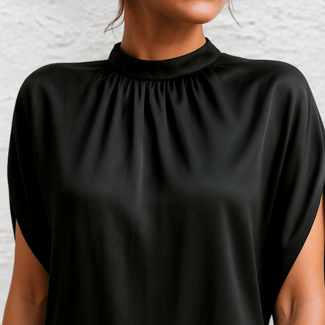 Effortless Black Mini Dress for Women with Crew Neck