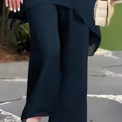 Stylish Two Piece Set for Women with Draped Casual Style