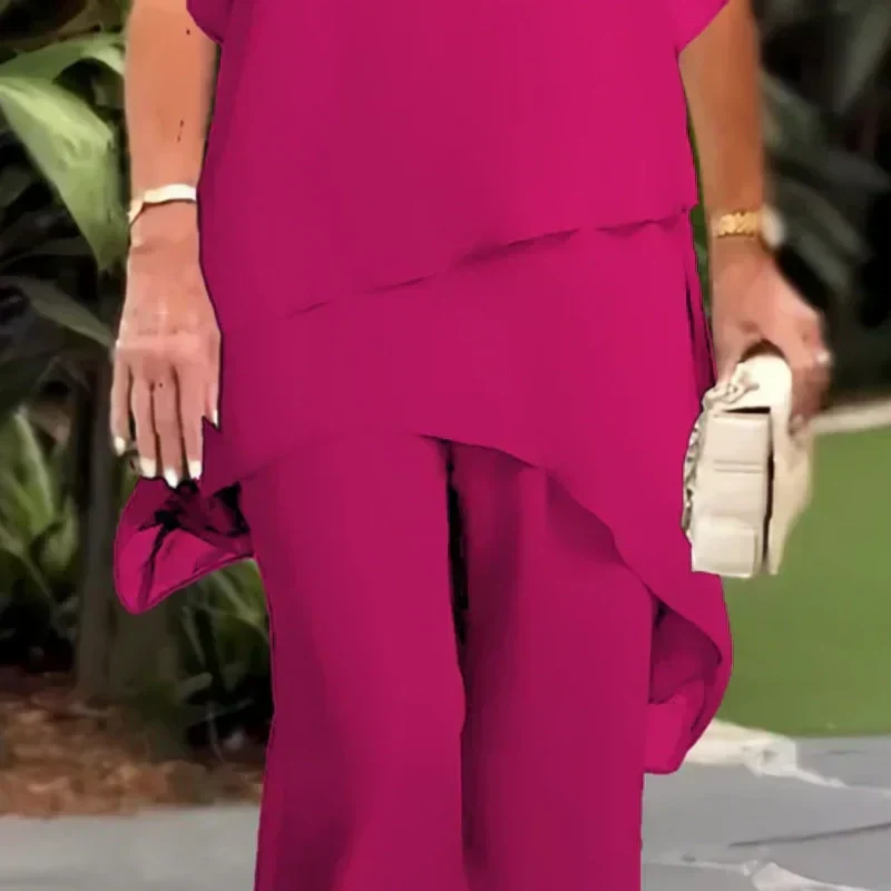 Stylish Two Piece Set for Women with Draped Casual Style
