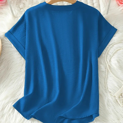 Effortless Blouse for Women with V Neck Slit