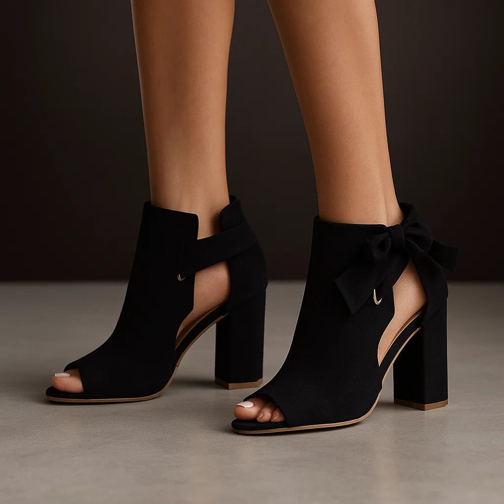 Comfortable Heels for Women with Open Toe Block Heel Ankle Style