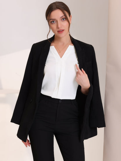 Effortless Blouses for Women with V-Neck Sleeveless Ruffle Placket Style